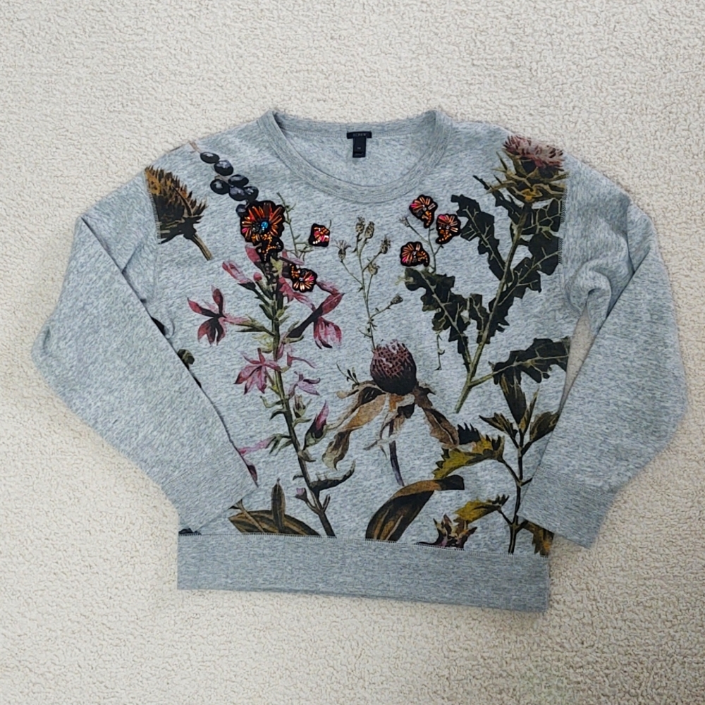 J. Crew Women's Floral Sweater Size M VGUC